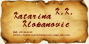 Katarina Klopanović vizit kartica